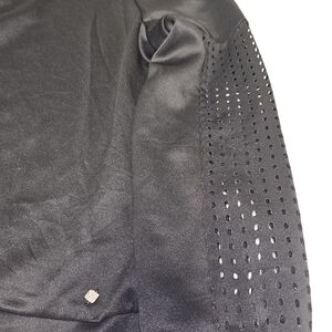 Black Perforated Sleeve Top